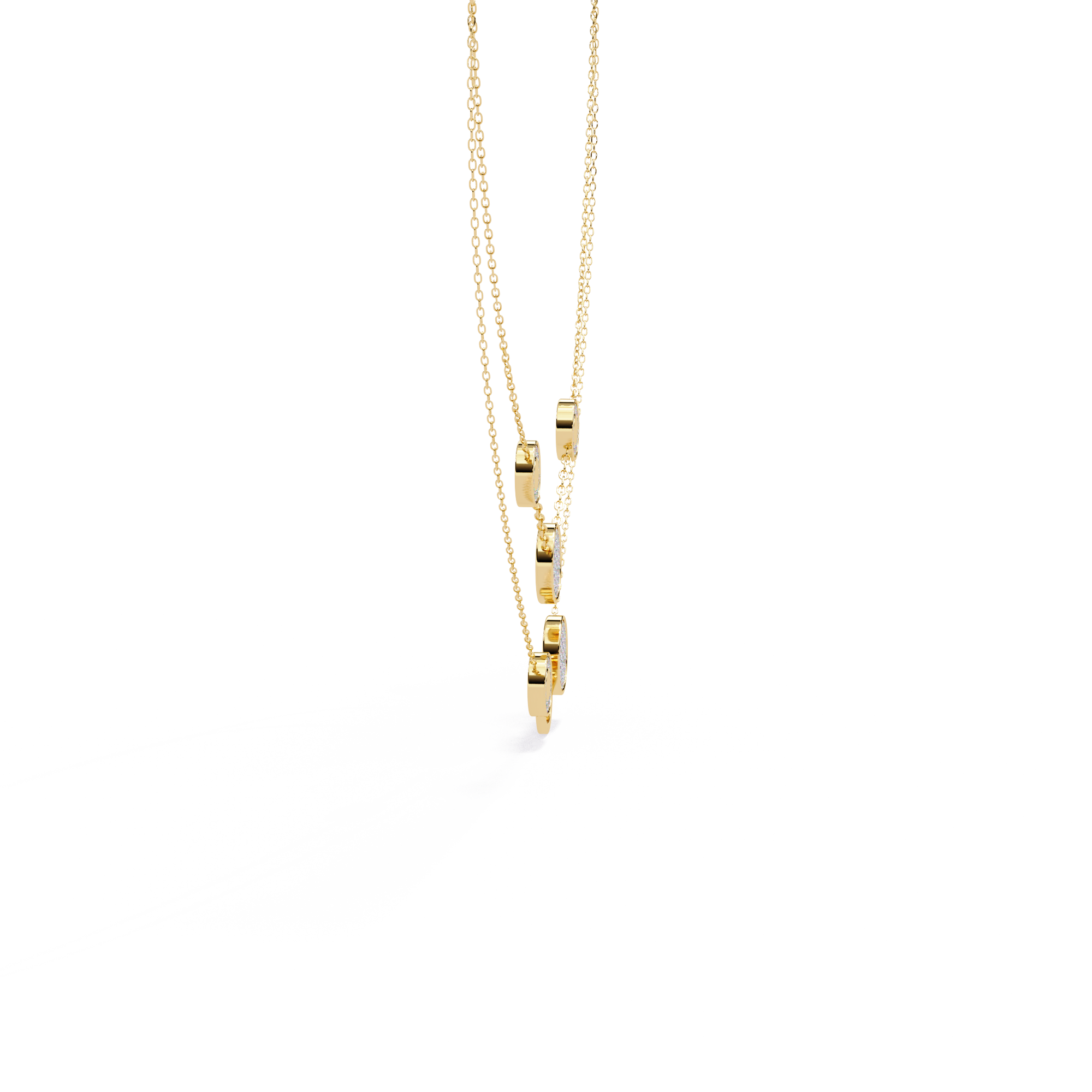 Solitairekart 0.44ct Layered Circle Natural Diamond Necklace-HI Color, VS-SI Clarity